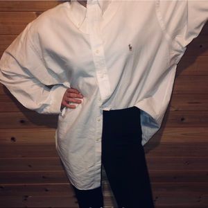 RALPH LAUREN WHITE OXFORD BUTTON DOWN